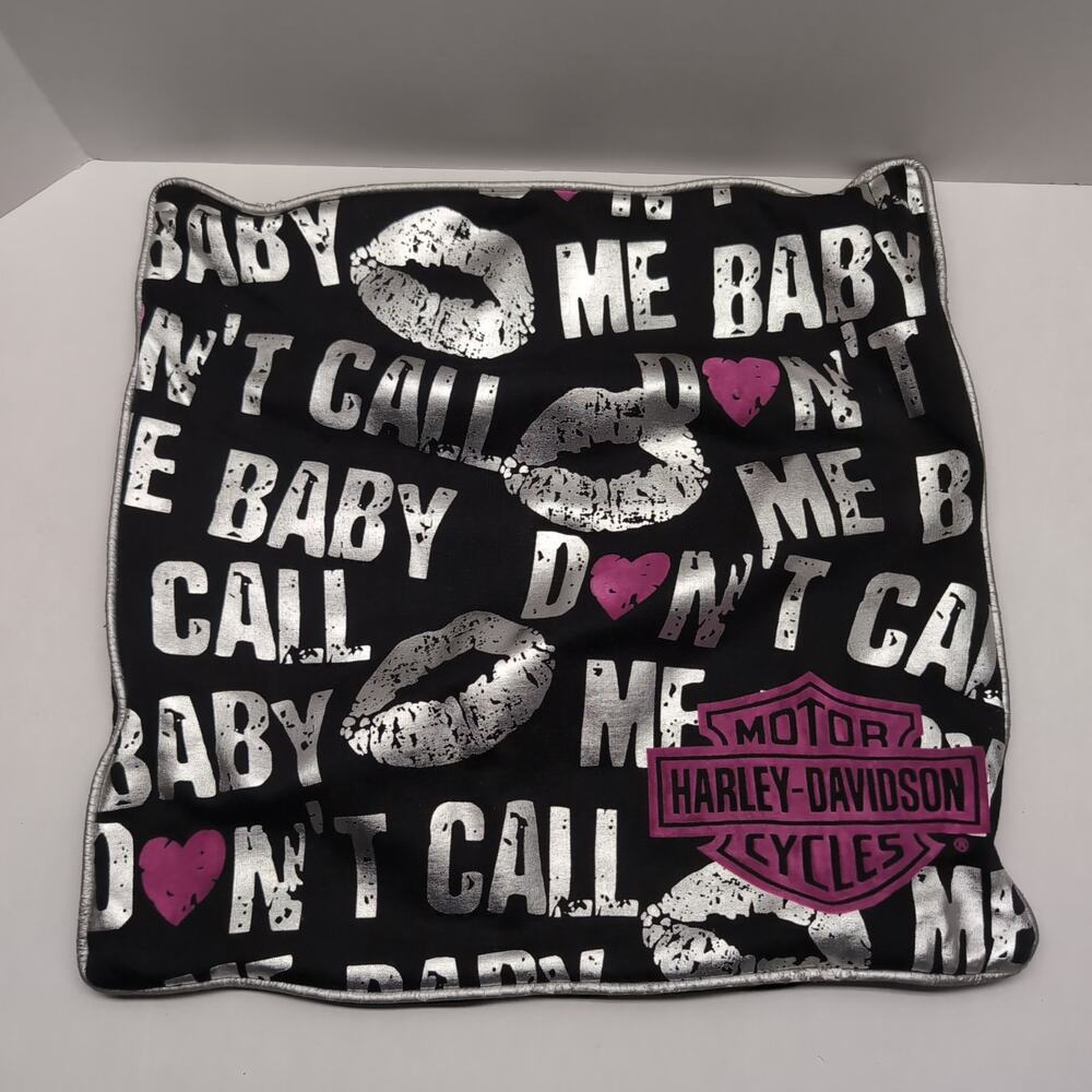 Harley Davidson Accent Throw Pillow Cover Only Don't Call Me Baby Lipstick